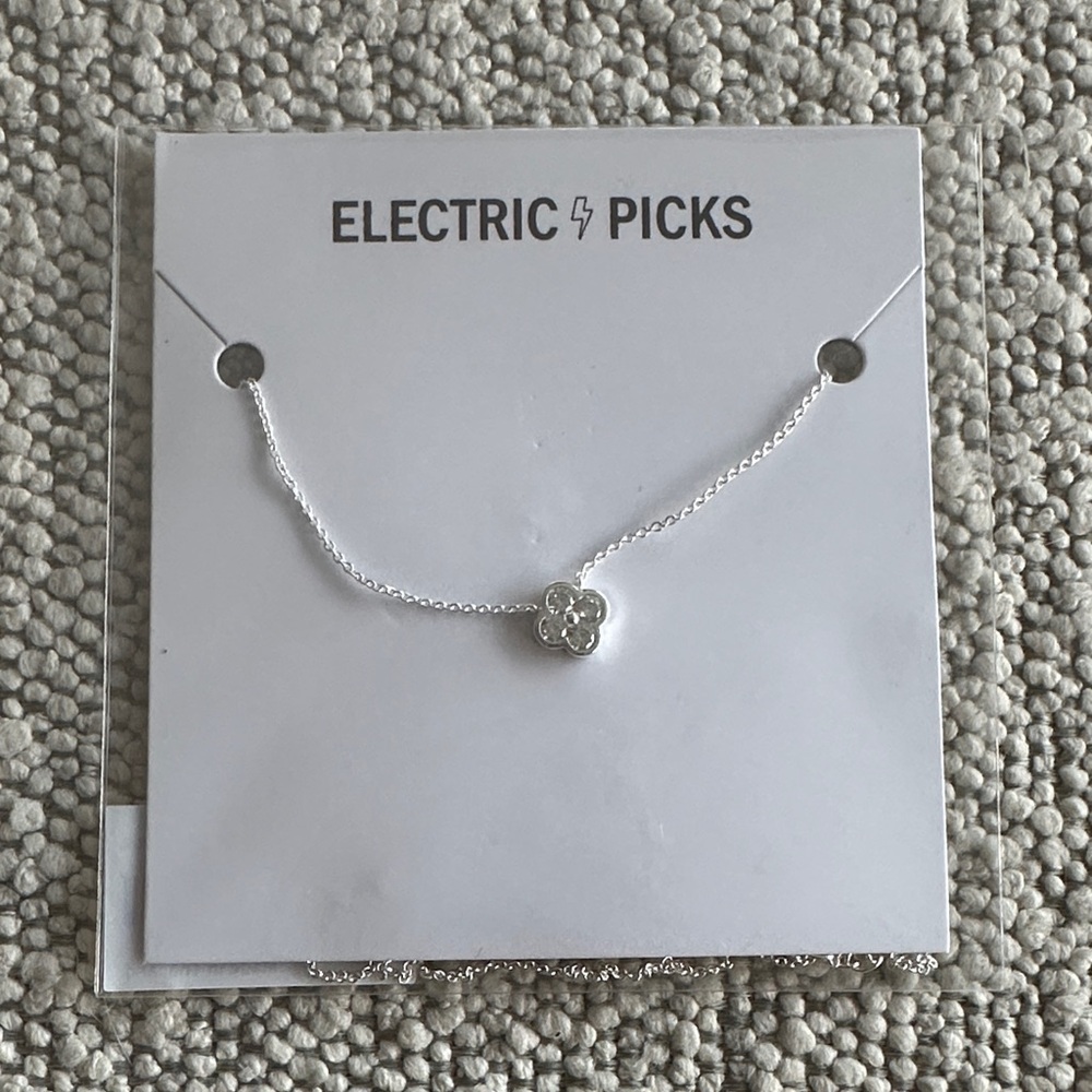 Electric Picks Silver Necklace